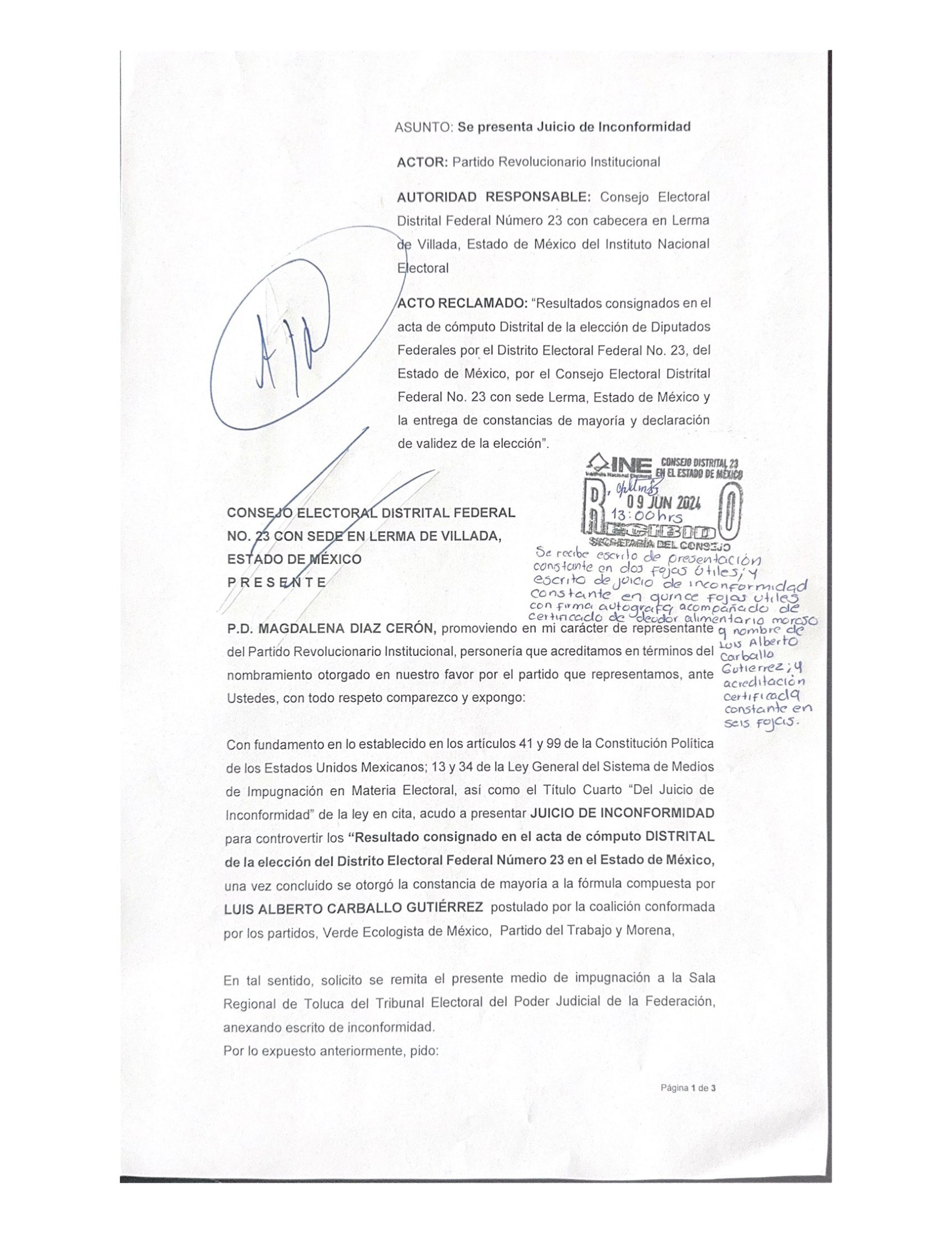 Luis Carballo Recibió Del Ine Constancia De Mayoría Sin Revisar Su Expediente Incompleto Es 0293