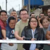  Entregan obra de pavimentación y drenaje en la calle Simón Bolívar en Santiago Analco