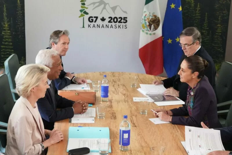 Claudia Sheinbaum Pardo sostuvo una reunión con el presidente del Consejo Europeo, António Costa, y con la presidenta de la Comisión Europea