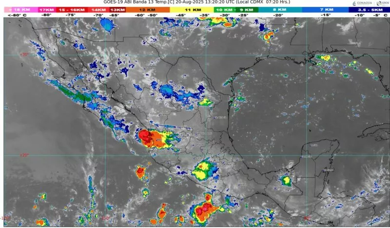 Para este miércoles se pronostican lluvias intensas para Nayarit y regiones de Jalisco, Tamaulipas y Chiapas