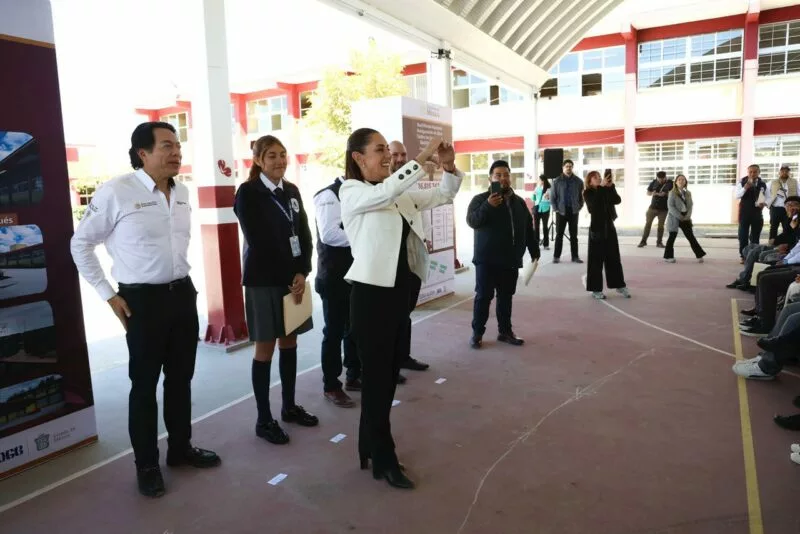 Claudia Sheinbaum inauguró la obra de reconversión del nuevo Centro de Estudios de Bachillerato (CEB) 9/16