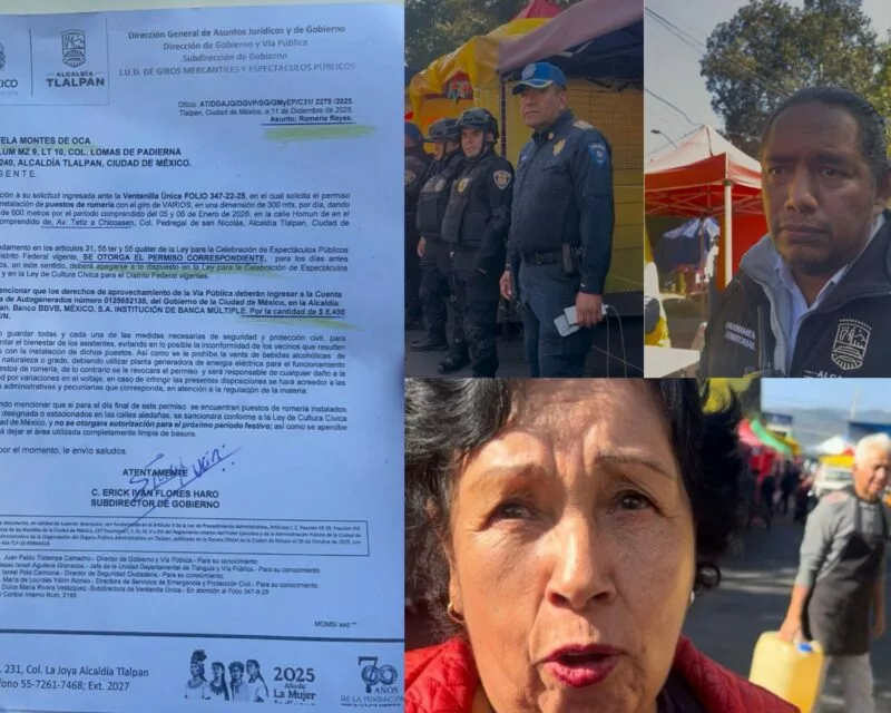 Estalla denuncia por corrupción, despojo e intimidación en Tlalpan; Gabriela Osorio incumple permisos formales en vía pública