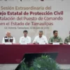 Participa rector de la UAT, Dámaso Anaya, en la instalación del Puesto de Comando Interinstitucional contra Ciclones