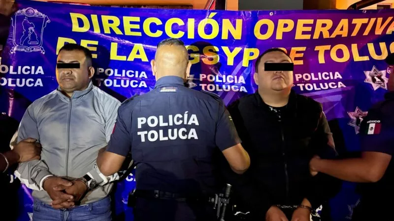 Detiene Policía de Toluca a dos por presunto robo de autopartes